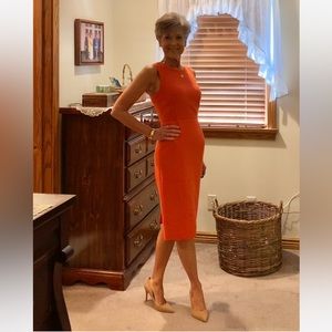 J Crew Sheath Dress in Four Season Stretch, Ripe Persimmon, size 2, NWT